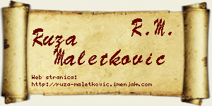 Ruža Maletković vizit kartica